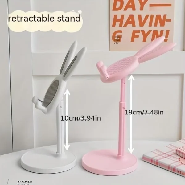 Cartoon Bunny Desktop Mobile Phone Holder Stand Smartphone Tablet Bracket Adjustable Telescopic Lifting Lazy Bracket 6