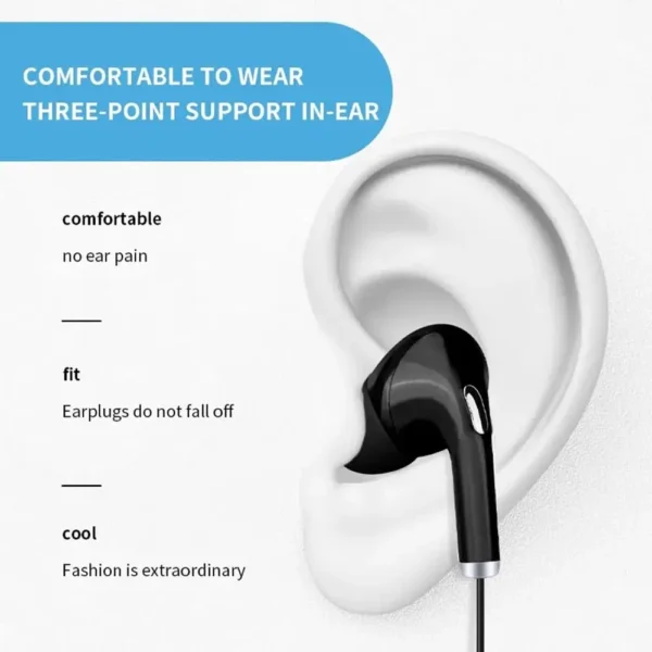 High Definition Wired Earphone 3.5mm In-Ear Control Portable Sport Wired Headset With Mic Wired Headphones For Mobile Phones 6