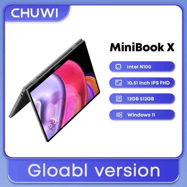 CHUWI MiniBook X 2 In 1 Laptop Tablet Intel N100 10.51 1